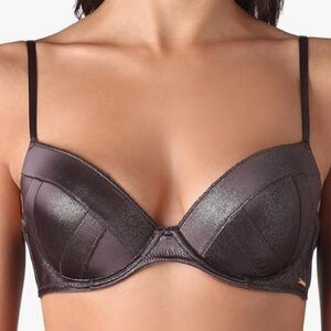 New no tags  Calvin Klein Women's Push Up Bra - Black - Noir (Gunmetal) 34A